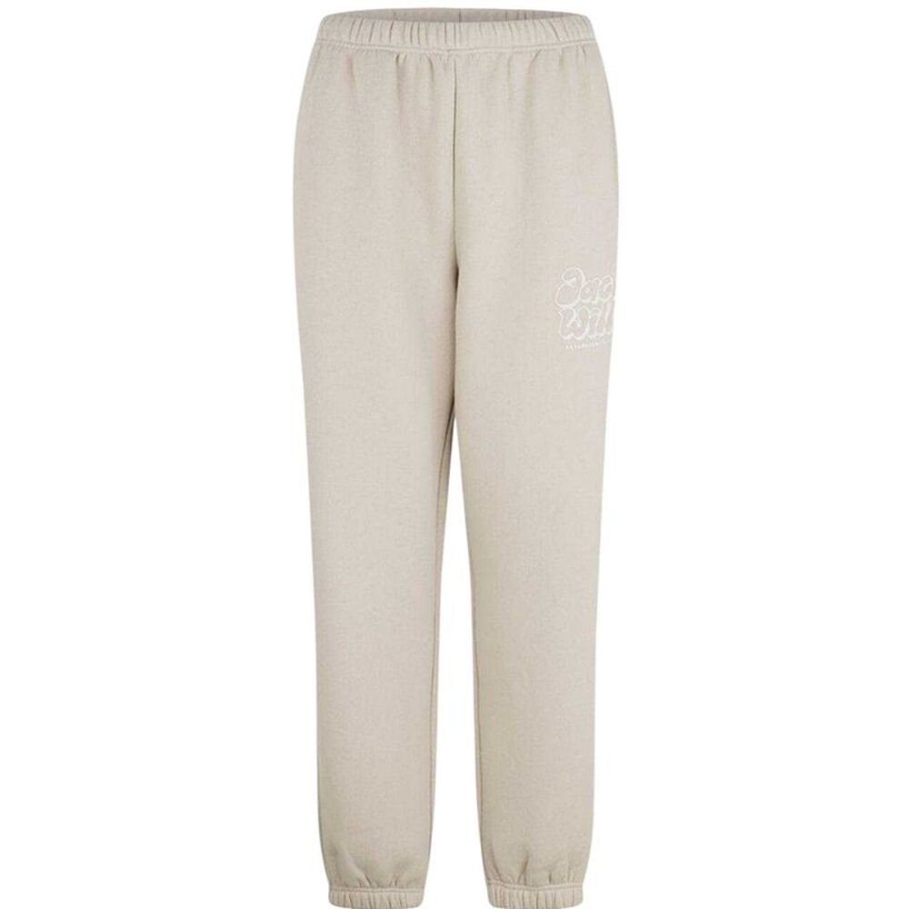 Jack Wills Womens/Ladies Bubble Cotton Logo Joggers / Cream